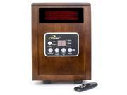 Iliving USA ILG 918 Infrared Portable Space Heater with Dual Heating System 1500 Watt Remote Control Dark Walnut Wooden Cabinet