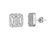 YGI Group SSE217 Sterling Silver Fancy Micropave Stud Earrings With Cubic Zirconia