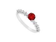 FineJewelryVault UBJS3135AW14DR 110 Ruby and Diamond Engagement Ring 14K White Gold 0.75 CT TGW Size 7