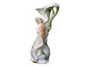 Unicorn Studios AP20027AA White Porcelain Stem Handle Vase Leaning Maiden