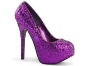 Bordello TEE06G_PP 8 Glitter Concealed Platform Pump Shoe Purple Size 8