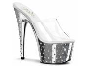 Pleaser FLAM802_C_M 12 Two Band Platform Slide Shoe Clear Size 12
