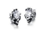 ES Jewel GE277B Stainless Steel Jeweled Rose Earring
