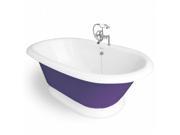 American Bath Factory T120F SN P Heritage 72 in. Splash Of Color Acrastone Bath Tub Satin Nickel Finish