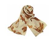 Catherine Lillywhite GC1296WH 58 in. SQ WHITE LEOPARD SCARF