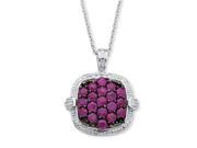 Palm Beach Jewelry 51863 1.90 TCW Ruby Cluster Pendant Necklace