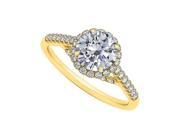 Fine Jewelry Vault UBNR83884AGVYCZ CZ Specially Designed Engagement Ring in Yellow Gold Vermeil