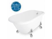 American Bath Factory T041A CH L DM 7 Champagne Jester 54 in. White Acrastone Tub Drain Chrome Metal Finish Large