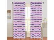 Set of 2 Lavish Home Arla Grommet Curtain Panel Violet White