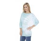 White Mark Universal 124M Mint XL Womens Banded Dolman Tie Dye Top Extra Large
