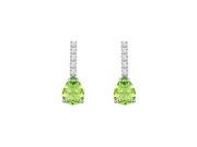 FineJewelryVault UBER711D86PRW 101 Diamond and Peridot Earrings 14K White Gold 1.25 CT TGW