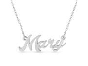 SuperJeweler Mary Nameplate Necklace In Silver