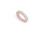 Fine Jewelry Vault UB14PR500CZ226225 Five CT CZ Eternity Band in 14K Rose Gold Fifth Tenth Wedding Anniversary Jewelry 16 Stones