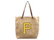 Littlearth Productions 651111 PIRT Burlap Market Tote Pittsburgh Pirates