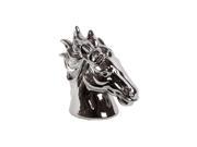 Benzara BRU 254400 Modern Silver Ceramic Horse Head