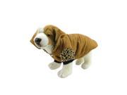 NorthLight Mocha Brown Leopard Design Paw Print Fashion Fleece Lined Reversible Dog Jacket Small