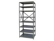 Hallowell F7713 12HG Hallowell Hi Tech Free Standing Shelving 48 in. W x 12 in. D x 87 in. H 725 Hallowell Gray 8 Adjustable Shelves Stand Alone Unit Open Style