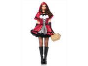 Leg Avenue 85230 2 Piece Gothic Red Riding Hood Costume Set Medium Red With White