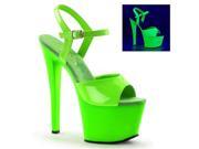Pleaser SKY309UV_NGN_M 8 2.75 in. Platform Ankle Strap Sandal with Neon UV Reactive Lime Green Size 8