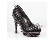 Hades Footwear ZETTA BLK 6 ZETTA Womens Hot Fashion Metal Spikes High Heel Pumps BLACK Size 6