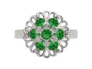 Lucia Costin 340 021195 103 2015 Swarovski Crystal Ring With Center Flower Green