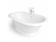 American Bath Factory T120F CH Heritage 72 in. White Acrastone Bath Tub Chrome Metal Finish