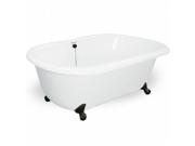 American Bath Factory T080A OB DM 7 Celine 70 in. White Acrastone Tub Drain Old World Bronze Metal Finish Small