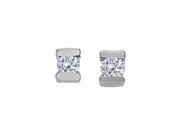 Fine Jewelry Vault UBNER40189W14D050 April Birthstone Channel Set Diamonds Earrings in 14K White Gold