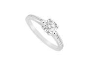 FineJewelryVault UBJS3034AW14D 101 Diamond Engagement Ring 14K White Gold 0.75 CT Diamonds Size 7