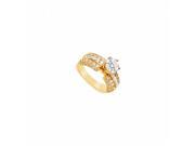 Fine Jewelry Vault UBJ2777Y14CZ CZ Engagement Ring 14K Yellow Gold 2.75 CT CZ 68 Stones