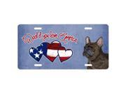 Carolines Treasures SS5030LP Woof If You Love America French Bulldog License Plate