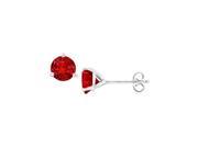 Fine Jewelry Vault UBERMT050W14R 14K White Gold Martini Style Ruby Stud Earrings with 0.50 CT TGW