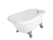 American Bath Factory T040A CH Jester Bathtub no Faucet Holes White