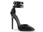 Pleaser SEXY36_B 6 Dual Ankle Strap Pointed Toe Dorsay Pump Shoe Black Size 6