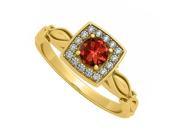 Fine Jewelry Vault UBNR84679AGVYCZGR Graceful Garnet CZ Engagement Ring 16 Stones