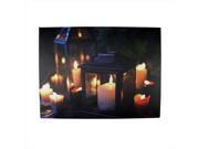 NorthLight 15.75 in. 6 LED Lighted Outdoor Lantern Scene Canvas Wall Hanging