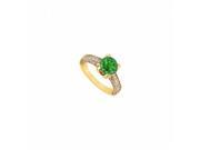 Fine Jewelry Vault UBJ7859Y14DE 101RS5 Emerald Diamond Engagement Ring 14K Yellow Gold 1.25 CT Size 5