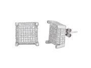 YGI Group SSE211 Sterling Silver Square Micropave Stud Earrings With Cubic Zirconia