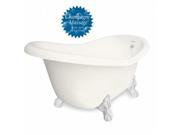 American Bath Factory T011A WH R B DM 7 Champagne Ascot 60 in. Bisque Acrastone Tub Drain White Metal Finish Large