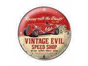 Pasttime Signs FSC017 Vintage Evil racing devil clock
