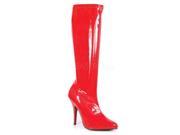 Pleaser SED2000_R 10 Plain Stretch Knee Boot with Side Zip Red Size 10