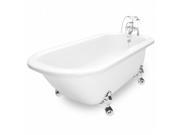 American Bath Factory T051F CH Trinity 60 in. White Acrastone Bath Tub Large