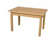 Wood Designs HPL307218C6 Mobile Rectangle High Pressure Laminate Table With Hardwood Legs 18 in.
