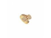 Fine Jewelry Vault UBJ653Y14CZ CZ Heart Ring 14K Yellow Gold 2 CT CZ 73 Stones