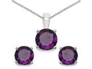 Majesty Diamonds Round Cut Amethyst Gemstone Pendant Set in 0.925 Sterling Silver With Chain 1.9 Carat