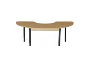 Wood Designs HPL2264HCRCA1217C6 Mobile Half Circle High Pressure Laminate Table With Adjustable Legs 14 19 in.