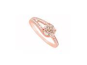 Fine Jewelry Vault UBJS3004AP14DMG Innovative Design Features Morganite Diamonds in 14K Rose Gold Split Shank Engagement Ring 34 Stones