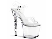 Pleaser FLAM808_C_M 5 Ankle Strap Platform Sandal Clear Size 5