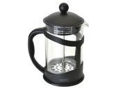 Contemporary Heat Resistant Borosilicate Glass and Metal Coffee and Tea Plunger with Stay Cool Handle