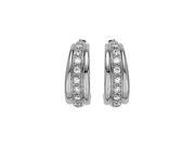 Fine Jewelry Vault UBNER40271W14D06620 Diamonds Hoop Earrings for Women in 14K White Gold 0.66 CT TDW